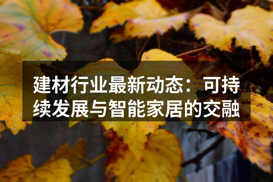 建材行业最新动态：可持续发展与智能家居的交融